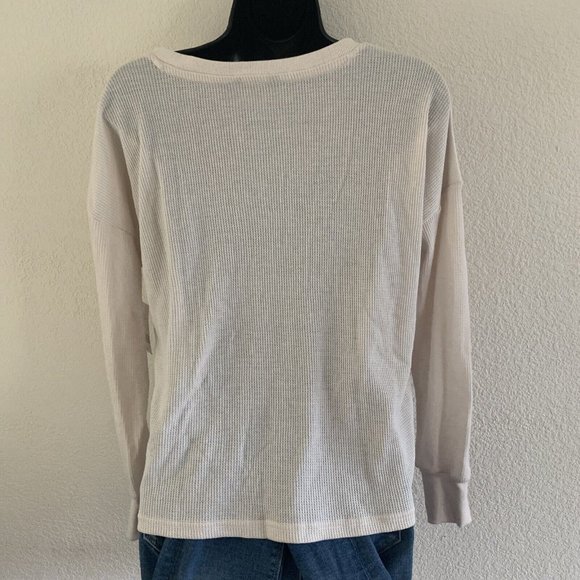 BRAND NEW Dip long sleeve Basic waffle Weave Ivory Henley top size xs thermal - Picture 12 of 12